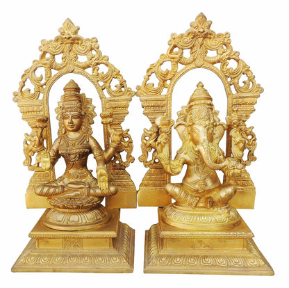 Brass Ganesh & Laxmi Statue 8.44kg