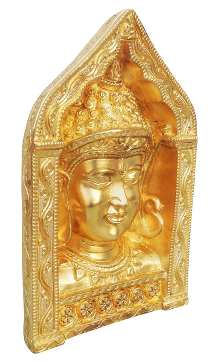 Brass Buddha face with frame Statue 3.33kg