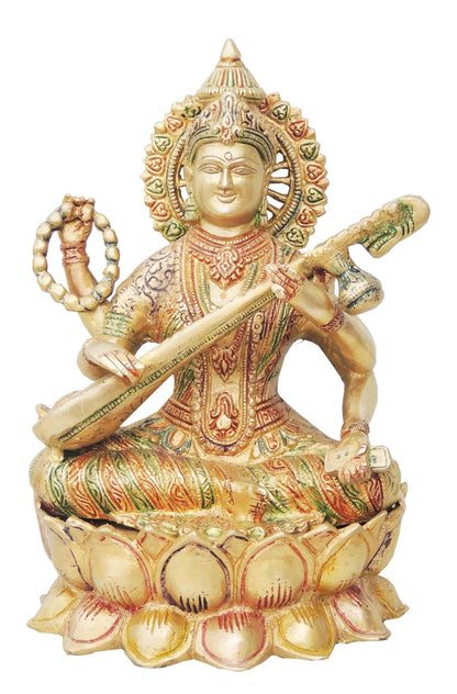 Brass Saraswati Ji God Idol Statue 6.52kg