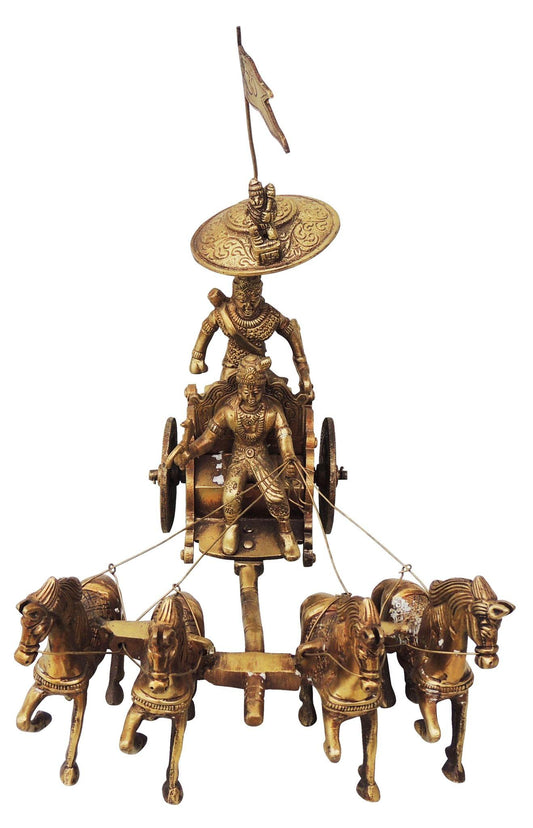 Brass Arjun Rath Statue 1.98kg