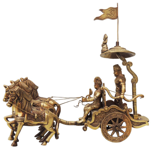 Brass Arjun Rath Statue 1.98kg