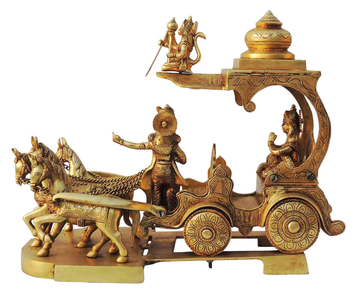 Brass Arjun Rath Statue 10.88kg