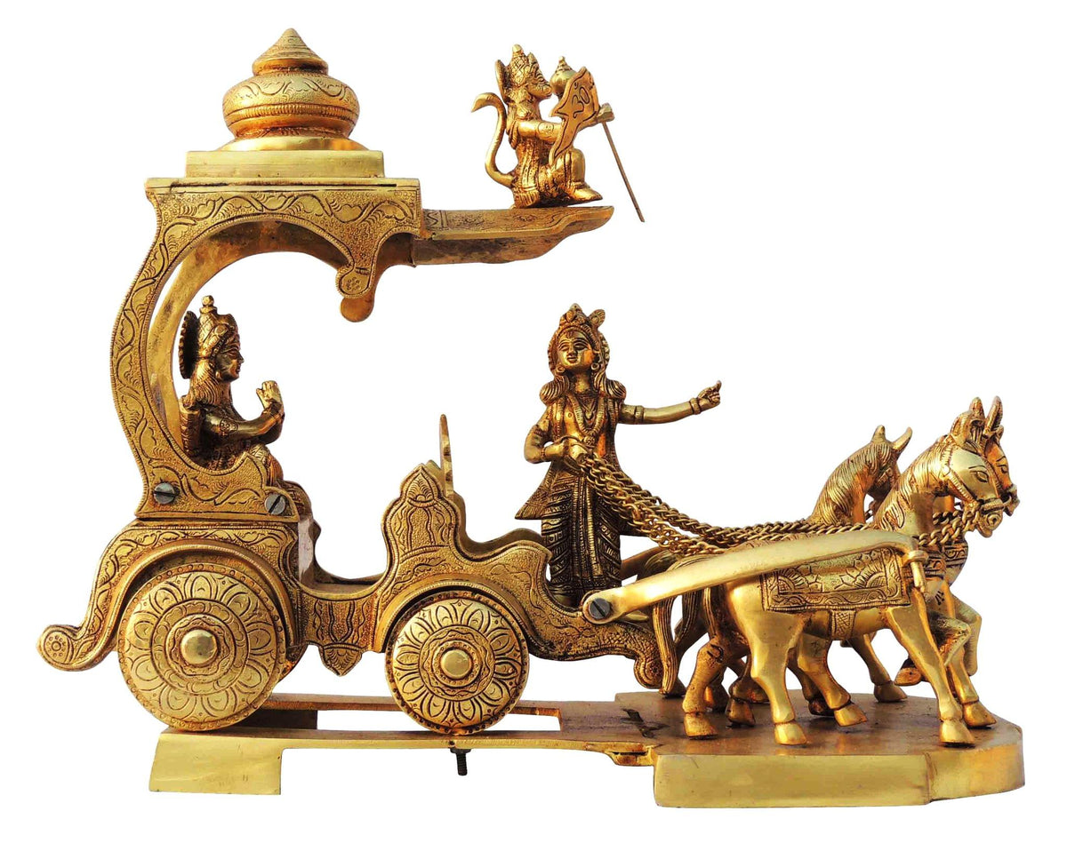 Brass Arjun Rath Statue 10.88kg