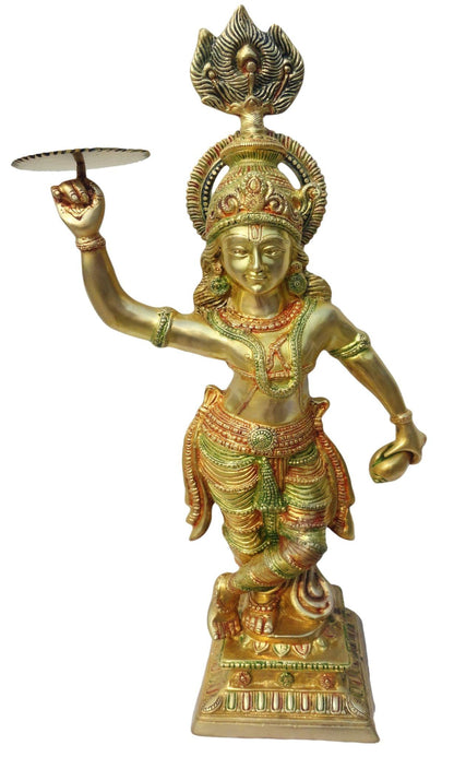 Brass Krishan Ji With ChakraGod Idol Statue 12.614kg