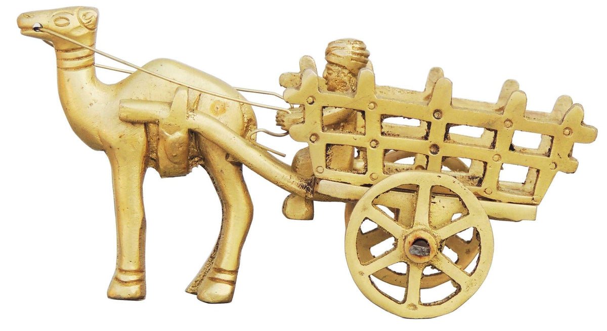 Brass Camel Cart Without Roof Statue 0.27kg