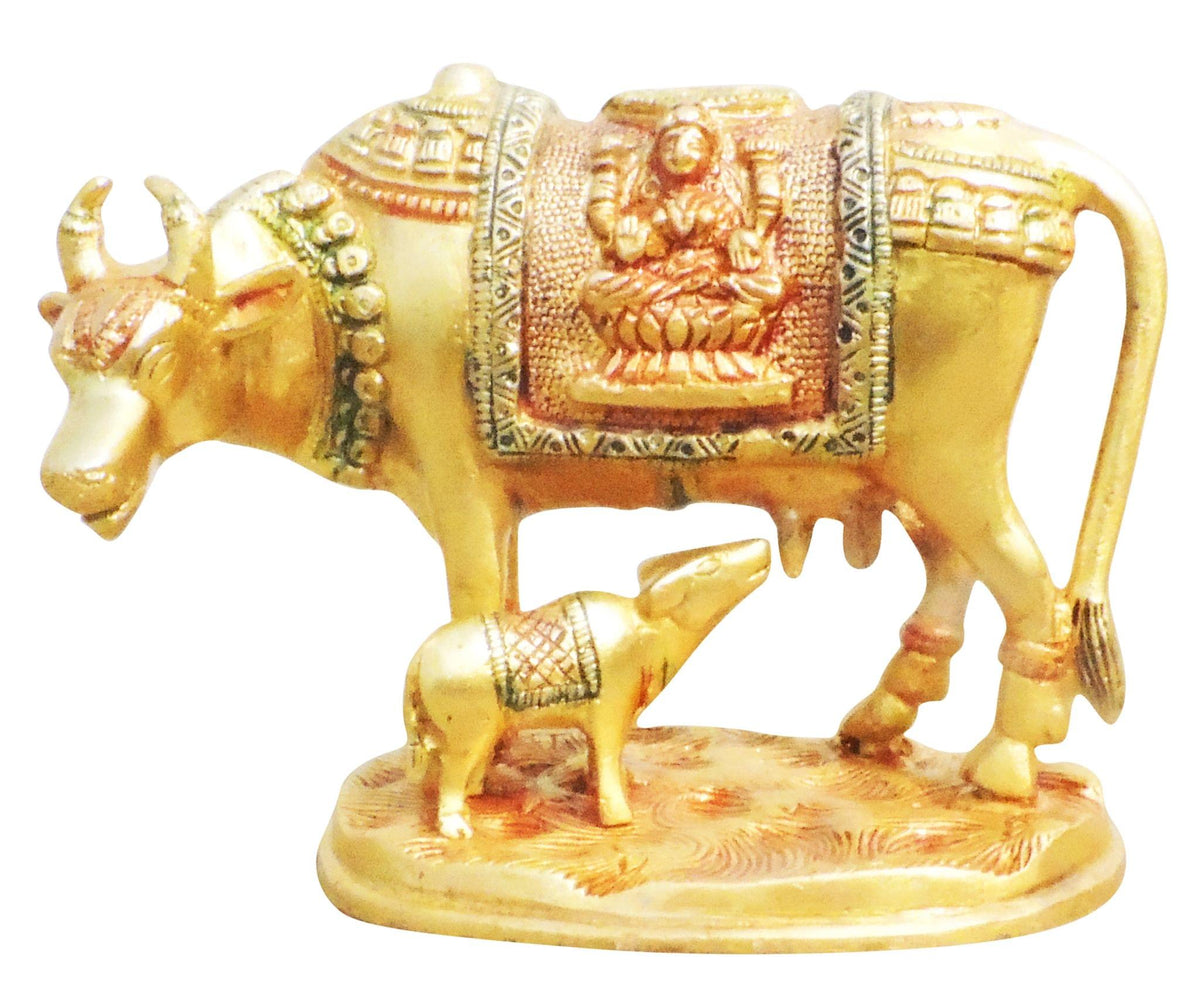 Brass Cow With Calf Statue 1.525kg