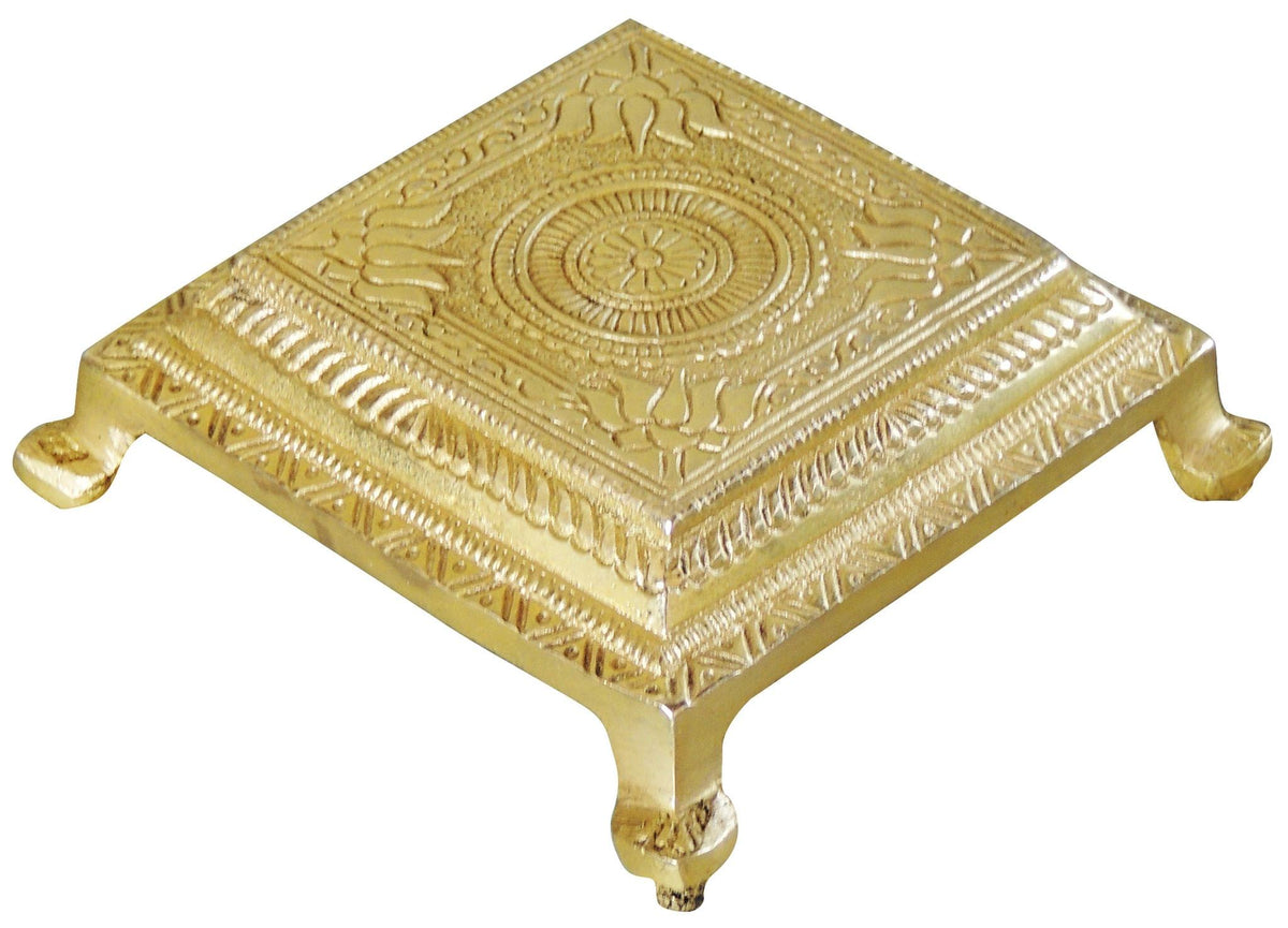Brass Chowki For God Idol Statue 0.32kg