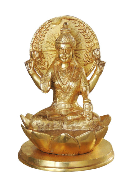 Brass Laxmi Ji God Idol Statue 3.795kg