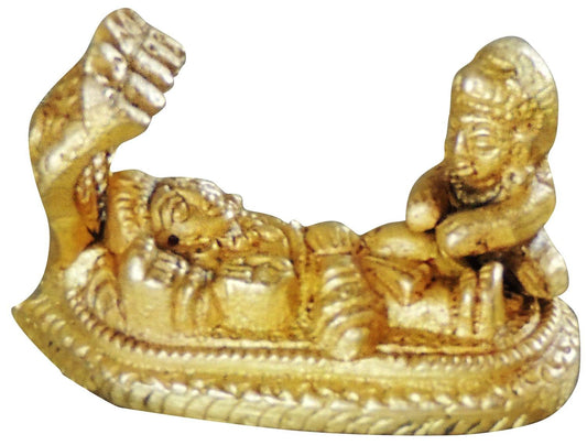 Brass Vishnu Laxmi With Sheshnag God Statue 0.085kg