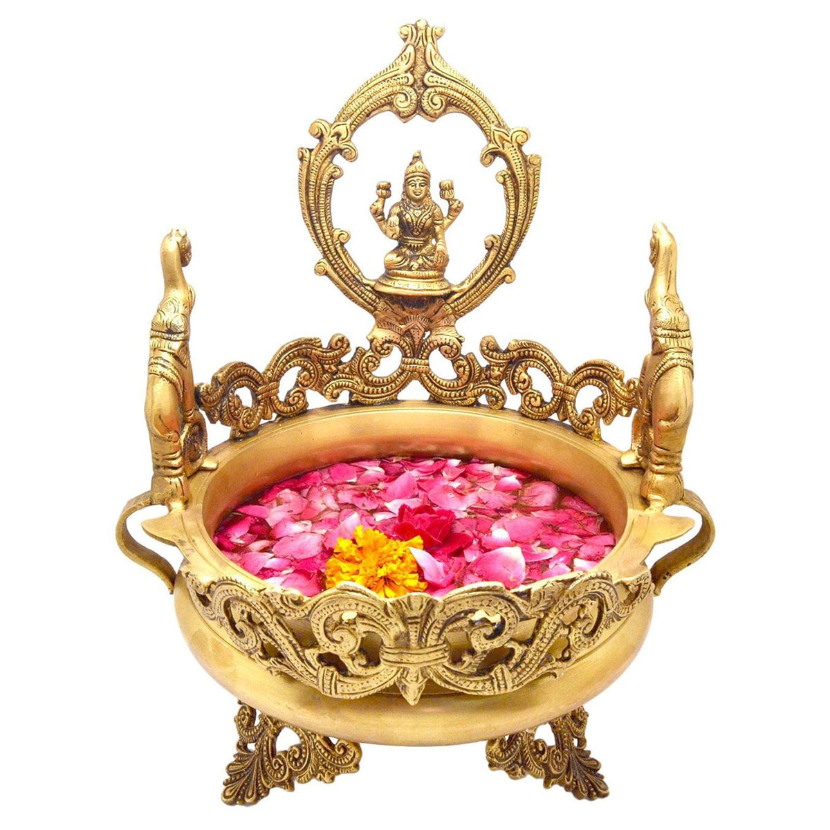Brass Urli with Lakshmi Idol Hand 3.2kg