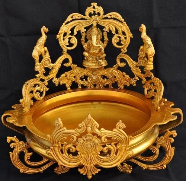 Brass Urli Floating Candle With Ganesha 13.2kg
