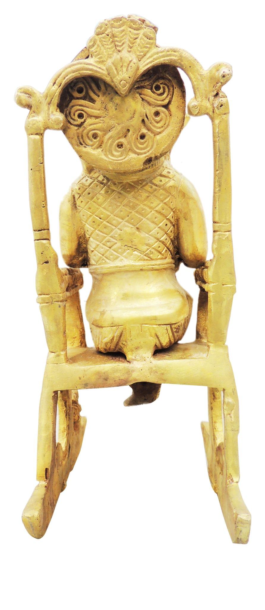 Brass Chair Ganesh Statue 3.44kg
