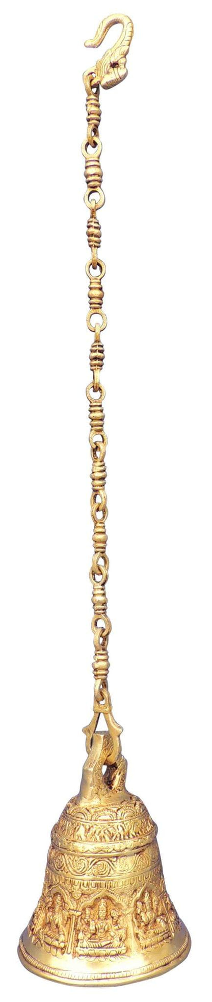 Brass Bell With Chain God Idol Statue 3.16kg