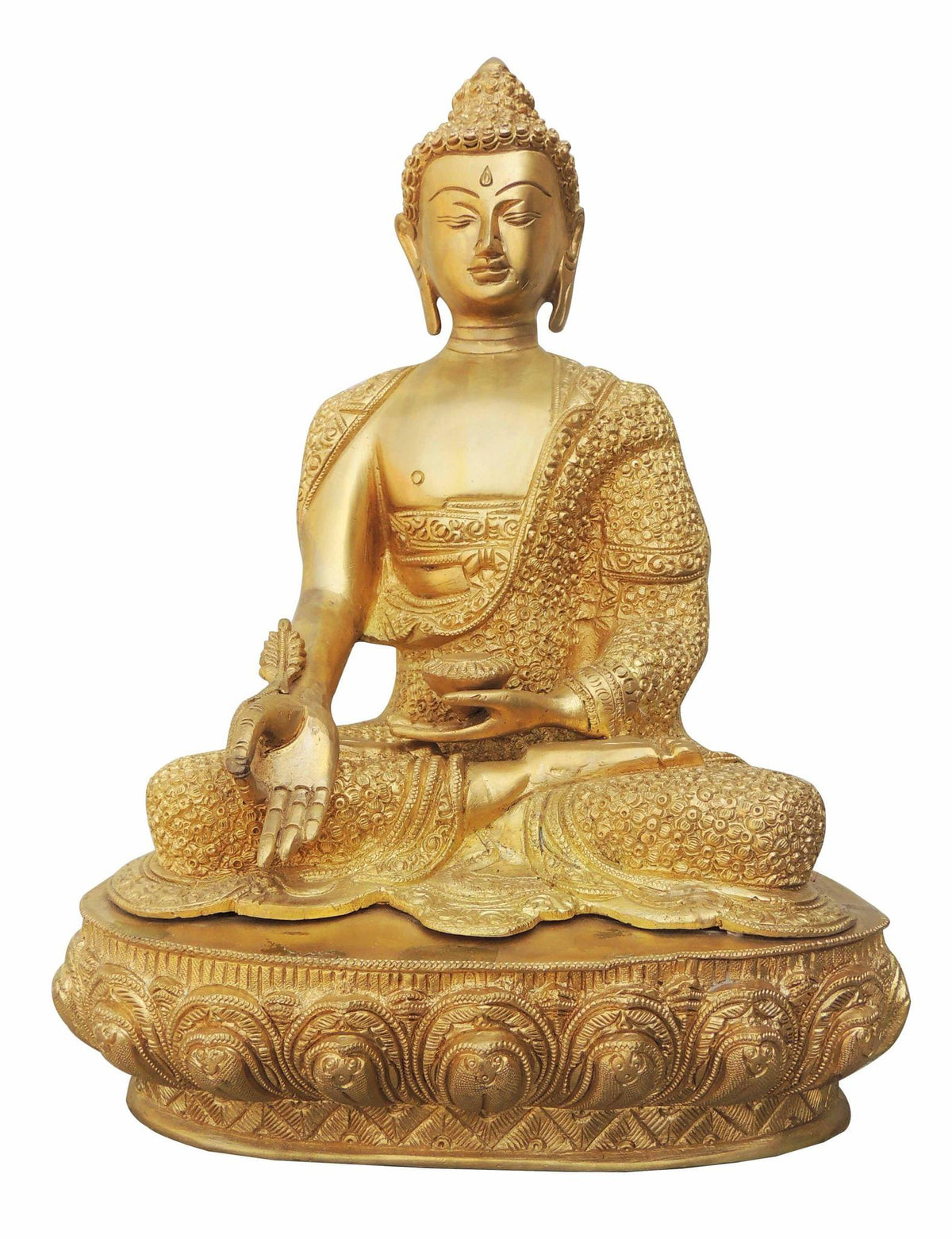 Brass Budha Statue With Super Fine Finish 9.8Kg