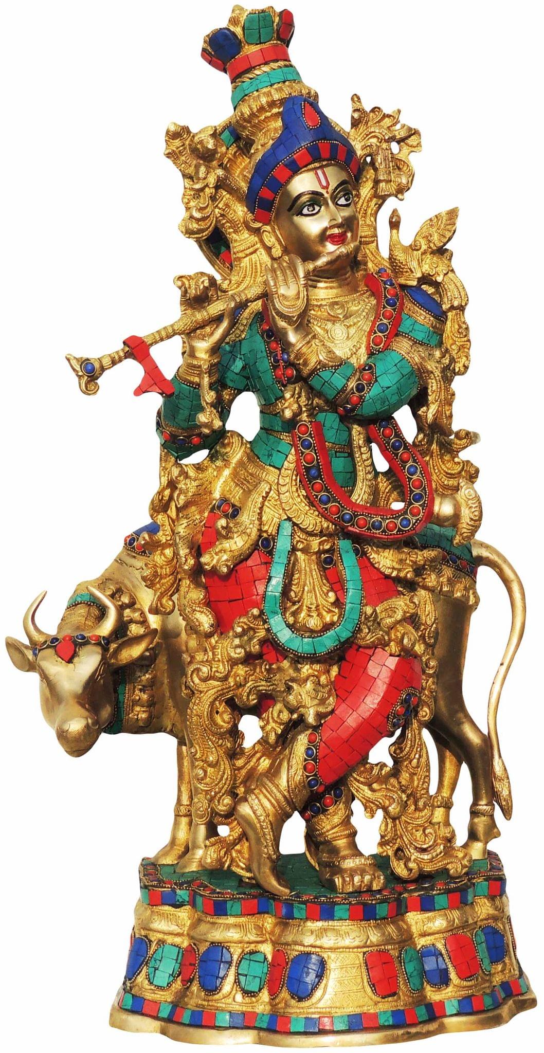 Brass Krishna Stone 23.22Kg