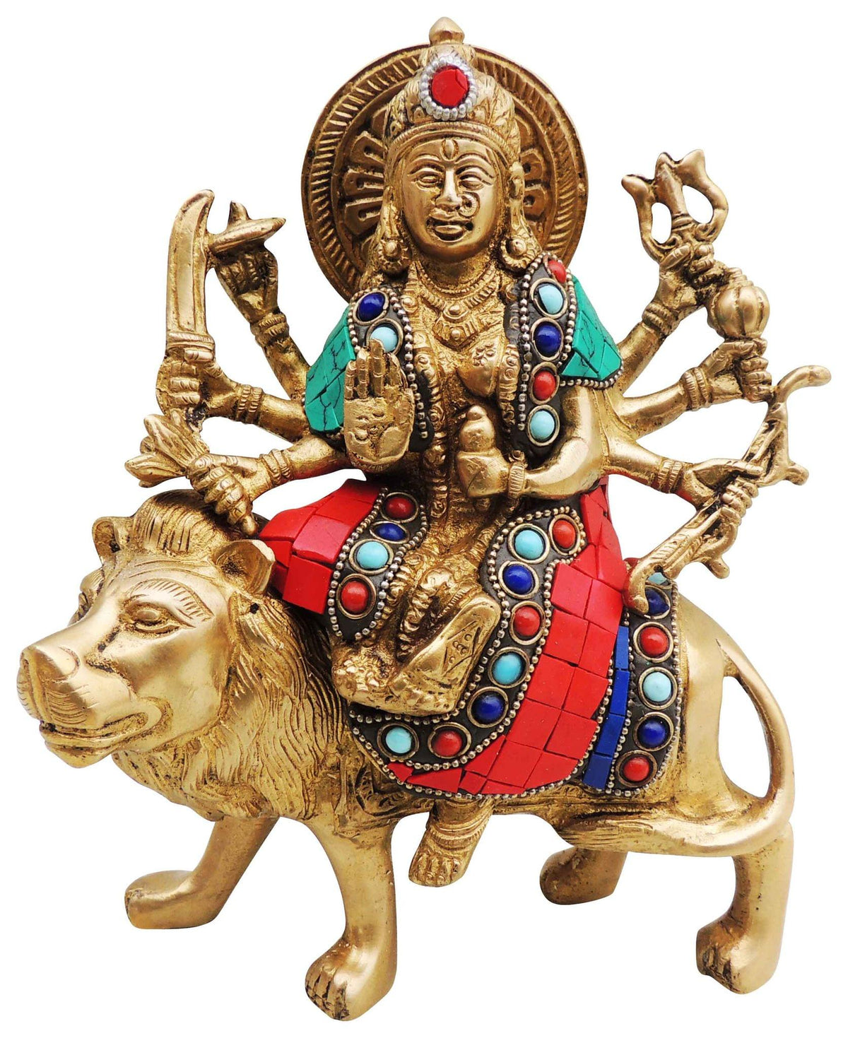 Brass Durga Ji God Idol Statue 2.29Kg