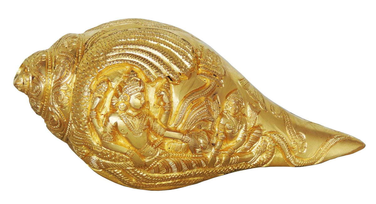 Brass Vishnu Shankh Statue 1.55Kg
