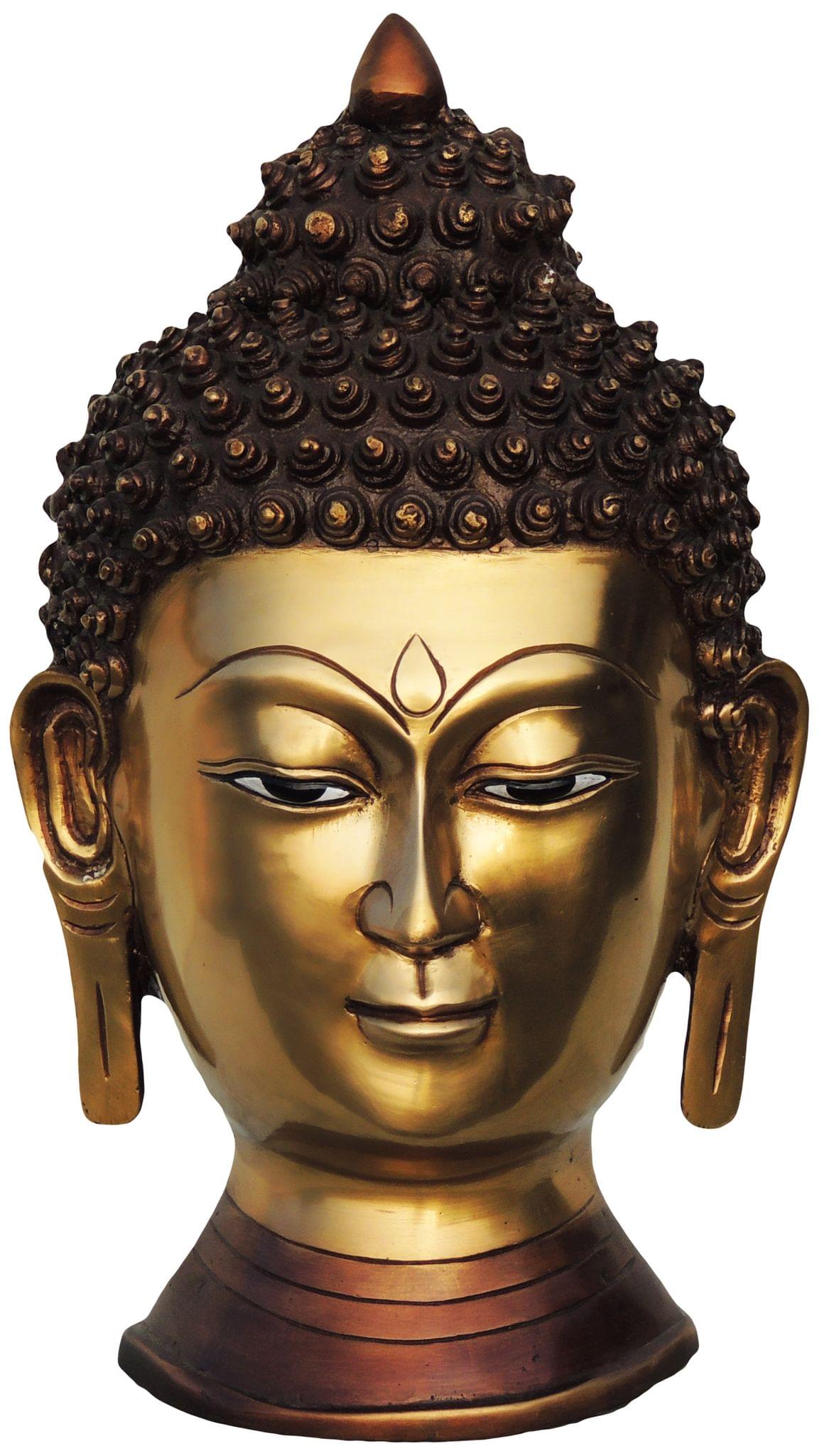 Brass Budha Head With Antique Finish 9.38Kg