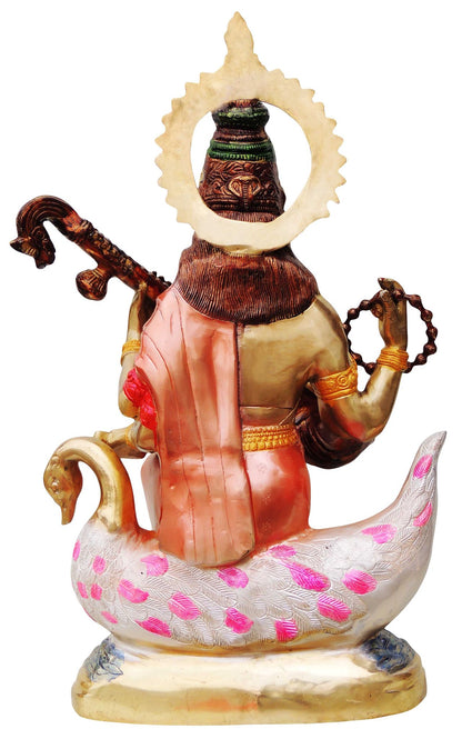Brass Saraswati Ji Statue 27.2Kg