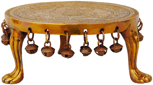 Brass Chowki For God Idol Statue 1.42Kg