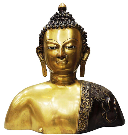 Brass Buddha Head Statue 9.42Kg
