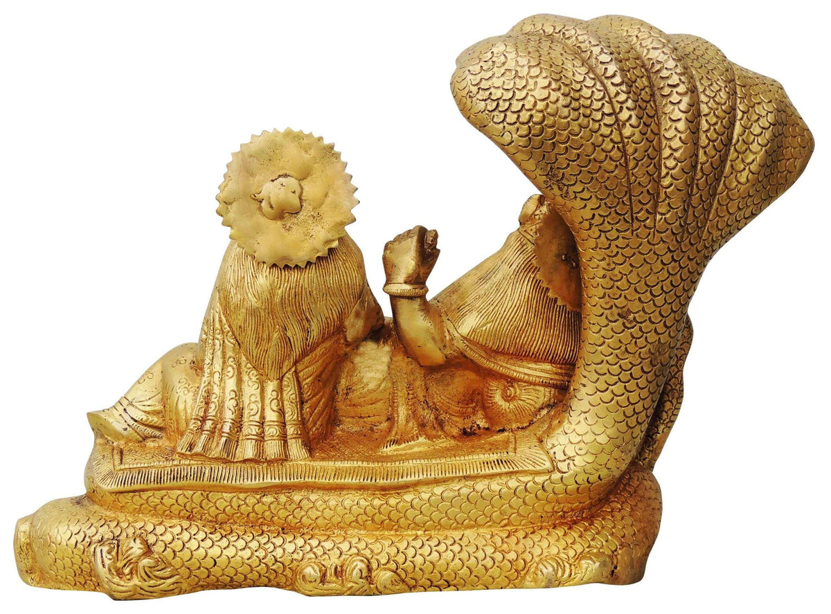 Brass Vishnu & Laxmi Ji With Shesnag Statue 7.22Kg