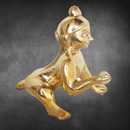 Brass Laddu Gopal God Idol Statue 2.82Kg