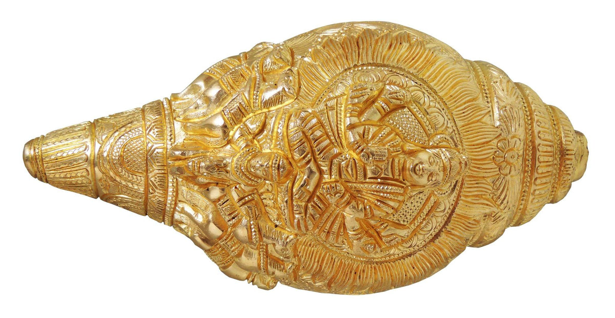 Brass Shankh Statue 2.14Kg