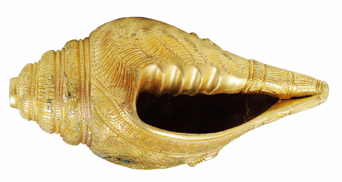 Brass Shankh Statue 2.14Kg
