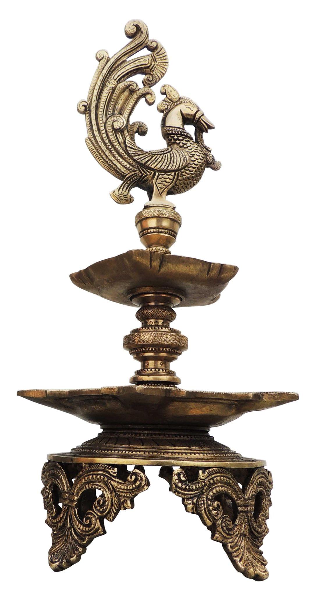 Brass Hen (Murga) Deepak Statue 4.375Kg