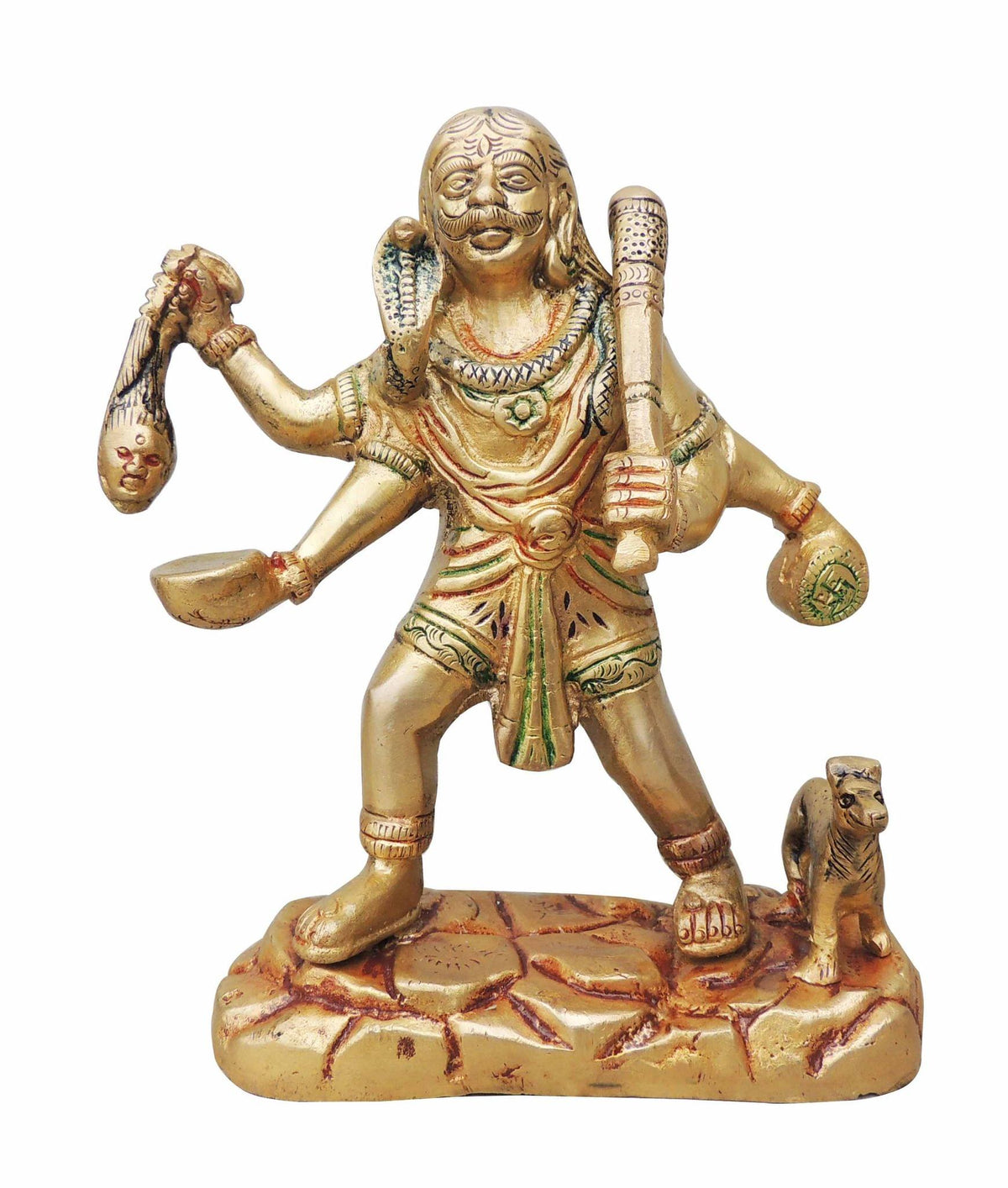 Brass Bhairav Baba Statue 1.435Kg