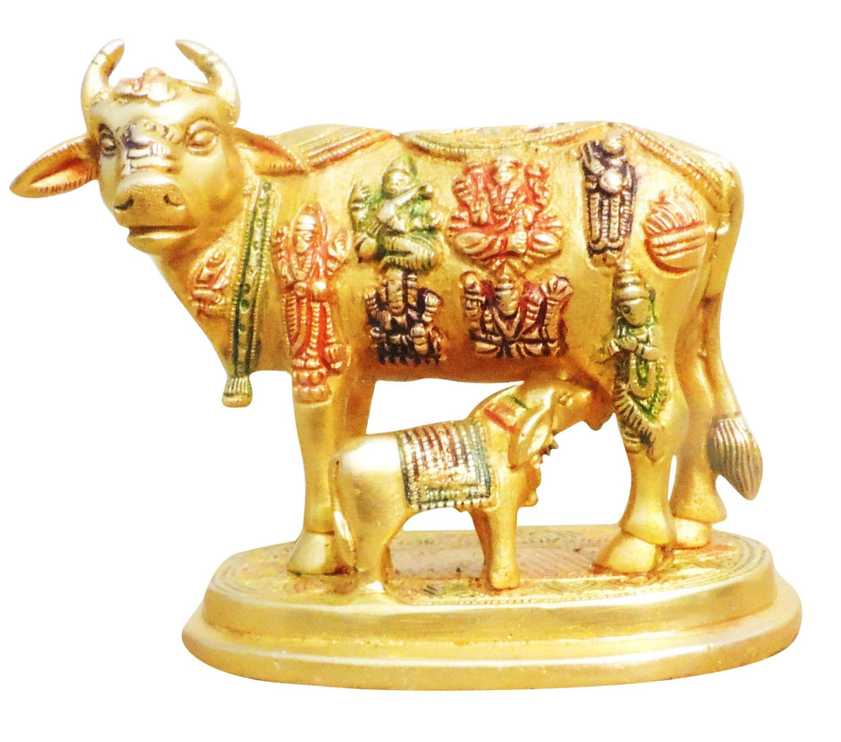 Brass Cow With Calf Statue 2.3Kg