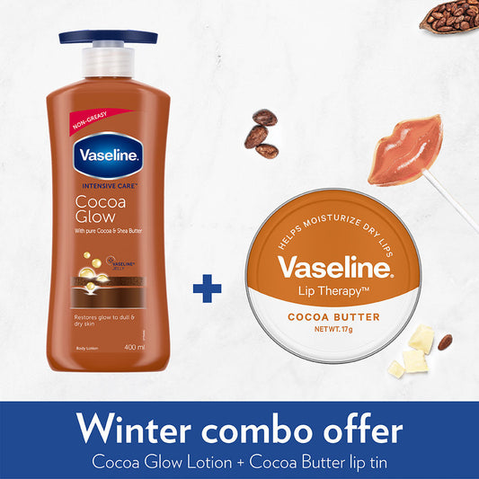 Vaseline Intensive Care Cocoa Glow Body Lotion + Cocoa Lip Tin 