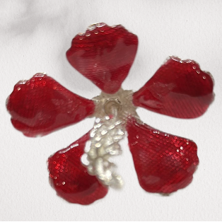 Silver Red Hibiscus Flowers