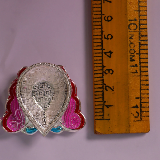 Pure Silver Pink Butterfly Fancy Diya 14.2g - PUSHMYCART