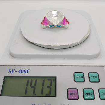 Pure Silver Pink Butterfly Fancy Diya 14.2g - PUSHMYCART