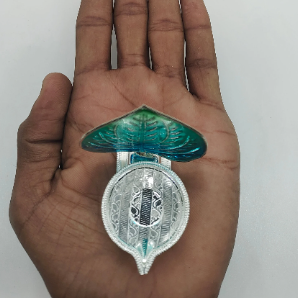 Pure Silver Betel Leaf Pattern Fancy Diya 20.5g - PUSHMYCART