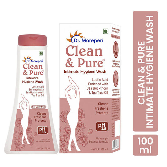Dr. Morepen Clean & Pure Intimate Wash for Women with Tea Tree Oil & Sea Buckthorns |Hygiene Wash - PUSHMYCART