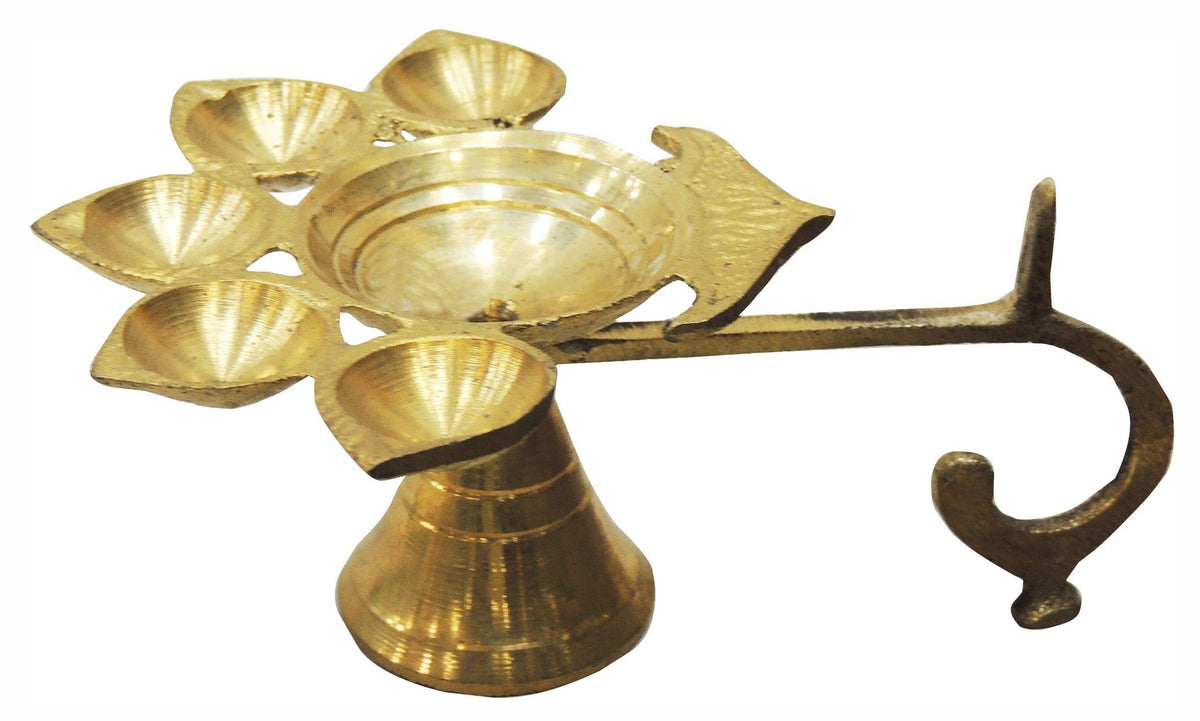 Brass Table Oil Lamp Deepak 5 Wicks 0.07Kg