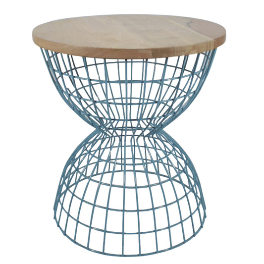 Blue Iron /Wooden Table