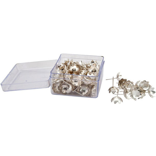 Silver coated flowers 13 Pcs Set