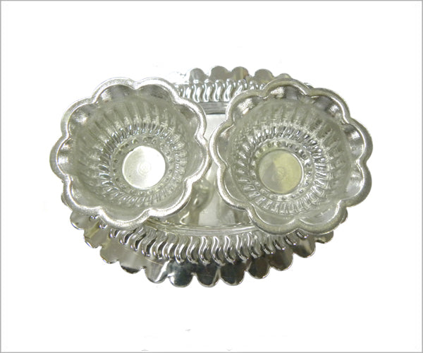 German  Silver Dual Kumkuma Barine 13Pcs