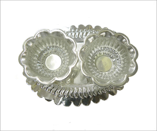 German  Silver Dual Kumkuma Barine 13Pcs