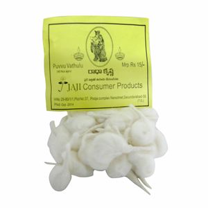 Jaji Flower Cotton Wicks - Puvvu Vathulu, 40 Pcs Pouch - PUSHMYCART