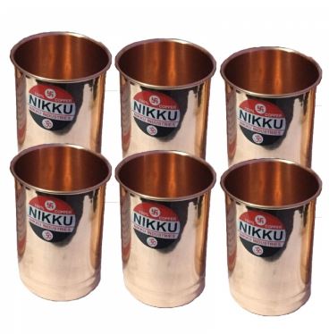Copper Cups Nikku Brand 100 Ml Set Of 6 - PUSHMYCART
