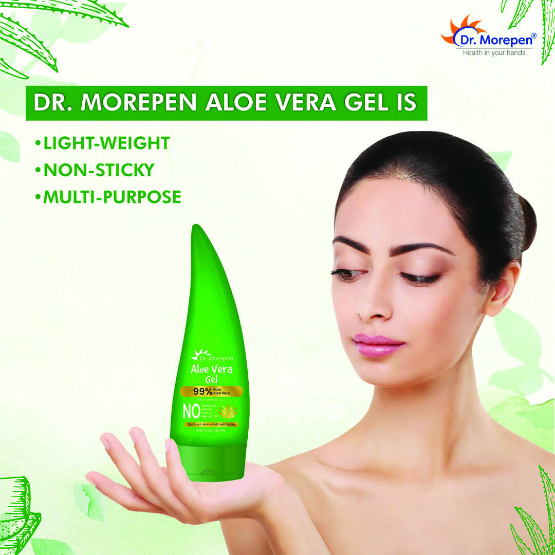 Dr. Morepen 99% Pure Aloe Vera Gel for Glowing Skin & Healthy Hair - PUSHMYCART