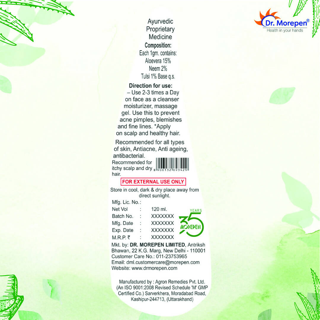 Dr. Morepen 99% Pure Aloe Vera Gel for Glowing Skin & Healthy Hair - PUSHMYCART