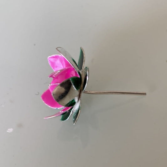 Pure Silver Pink Lotus Flower 5g 1 Piece - PUSHMYCART