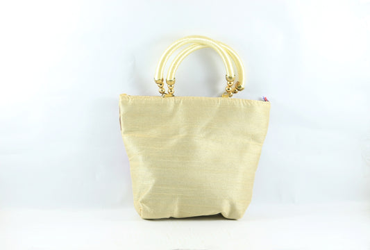 Stylish Cream Fancy Bag  - Pack Of 10 - PUSHMYCART