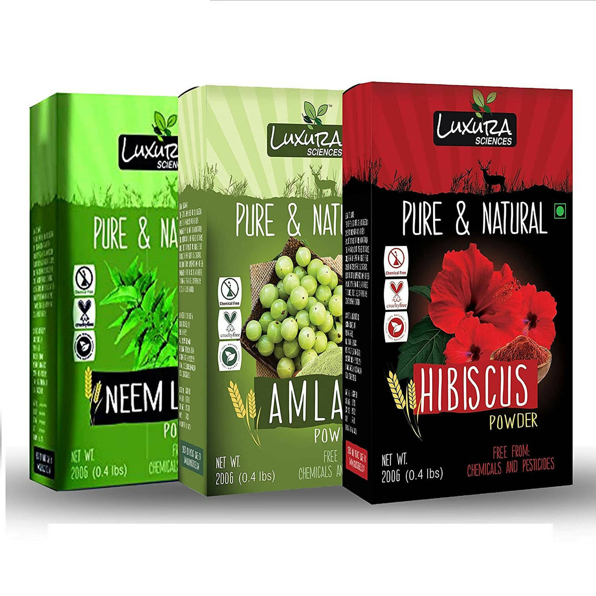 Luxura Sciences Natural Hair Care for Healthy Hair Regular - Neem + Amla + Hibiscus